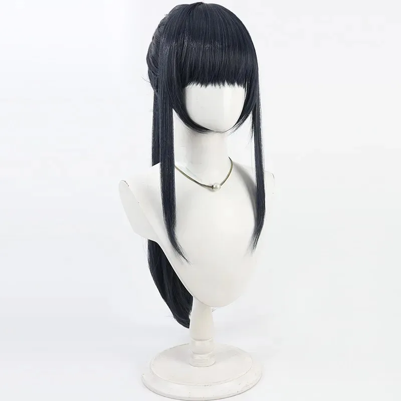 

Anime Game The Hundred Line: Last Defense Academy Kyoshika Magadori Cosplay 80cm Dark Blue Wig Heat Resistant Synthetic Hairx,5;