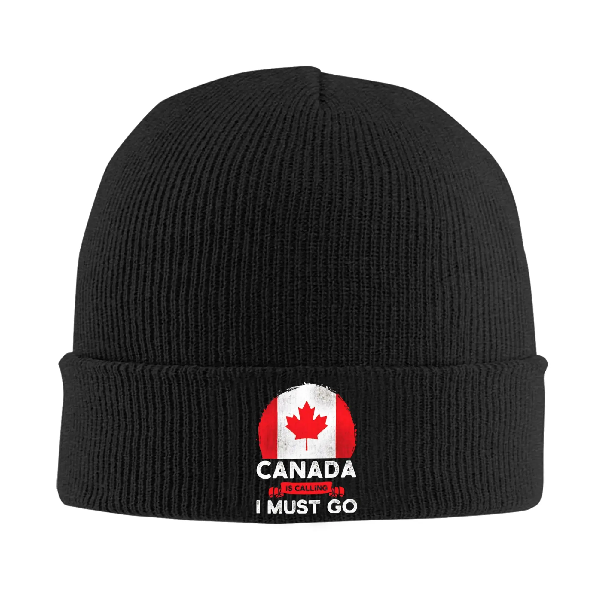 Funny Canada Is Calling and I Must Go Flag  Beanie Hat For Unisex  Warm Winter Knitted Caps