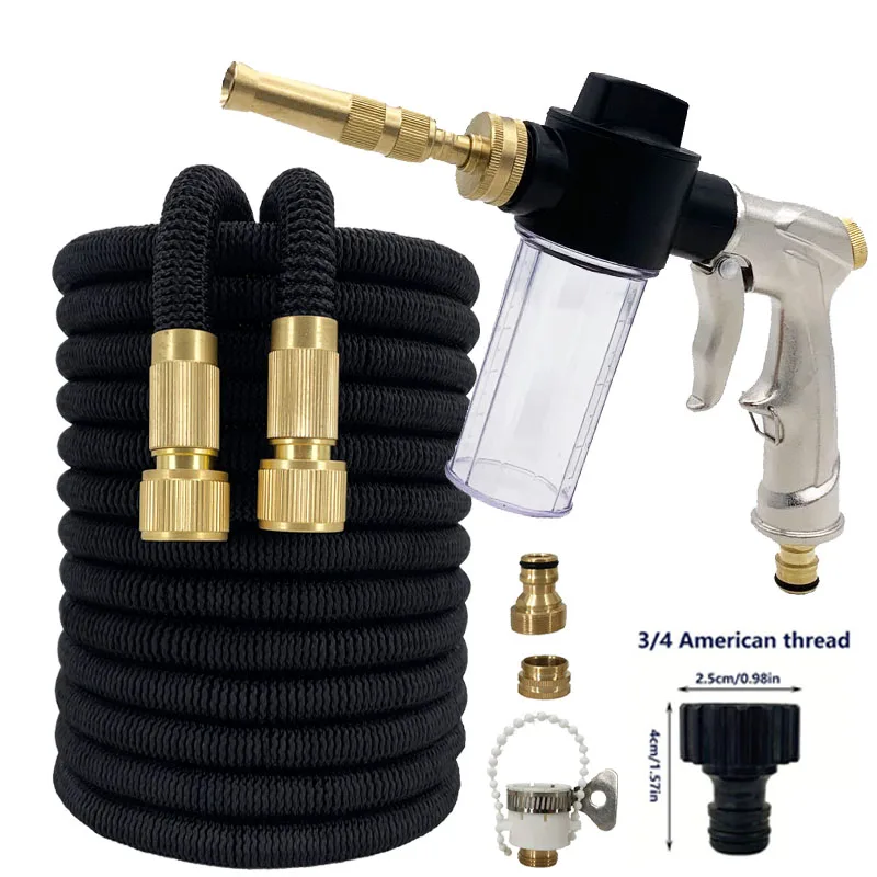 Garden Hose Water Gun Garden with This New Flexible Expandable IrrigationPipe Spray Gun -High Pressure Car Cleaning Tool!