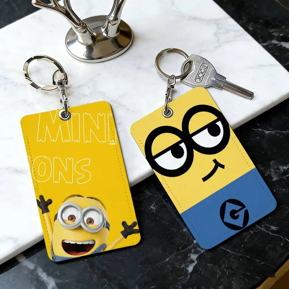 

Держатель для карт M-minionss для мужчин и женщин, универсальный антикоррозийный брелок из искусственной кожи, кольцо-брелок для ключей с доступом