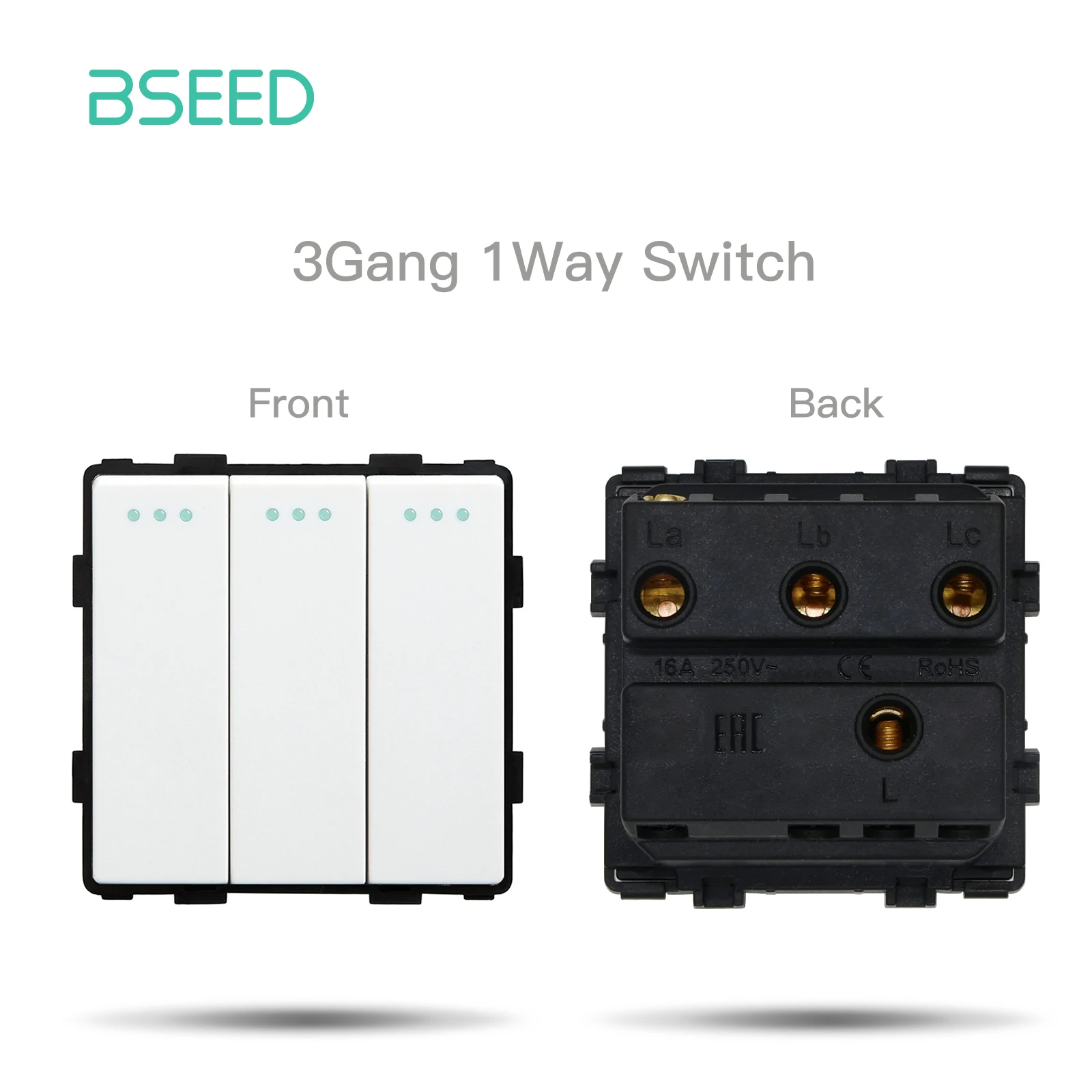 BSEED EU Standard Taste Schalter Teil HDMI USB TV Internet Typ-C Buchse Funktion Teile Mit Glas Rahmen DIY Heimwerker