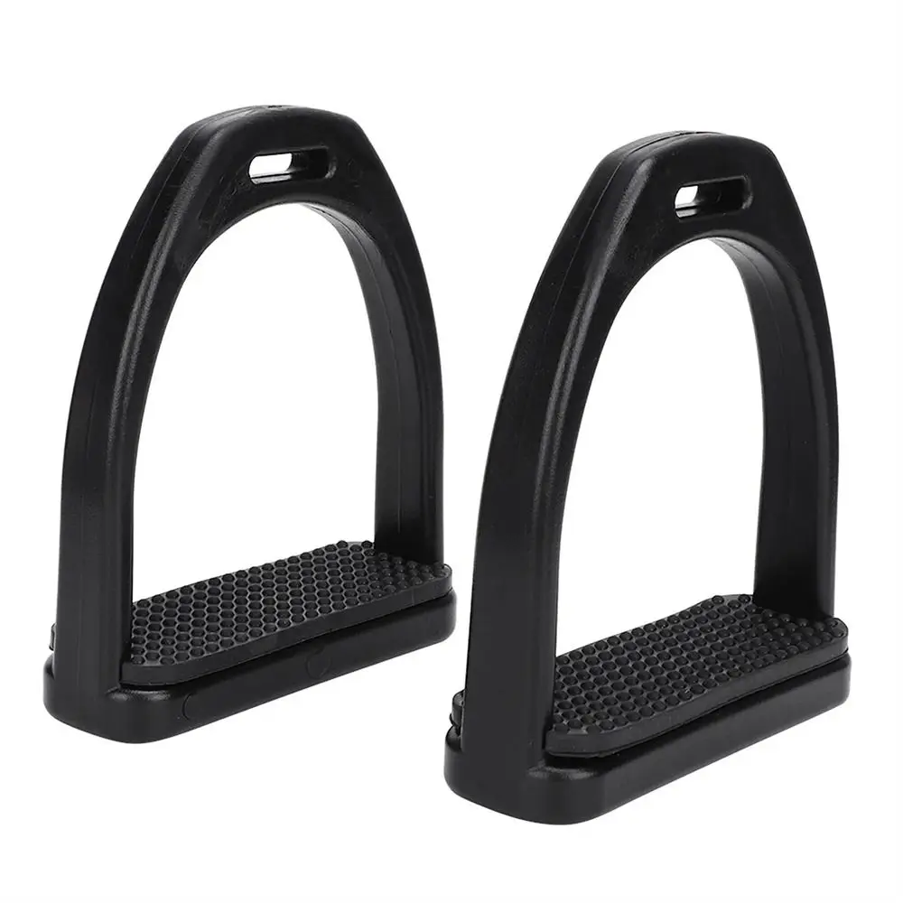 1Pair POM Western Horse Stirrups Black High Strength Nonslip Saddle Engineering Plastics S/L Equestrian Equipment for Adults