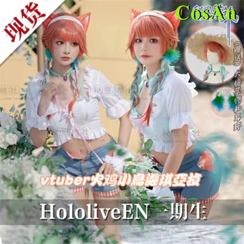 

Костюм для косплея аниме Vtuber Hololive Takanashi Kiara, милый повседневный костюм Waer, для вечевечерние, одежда для ролевых игр на заказ