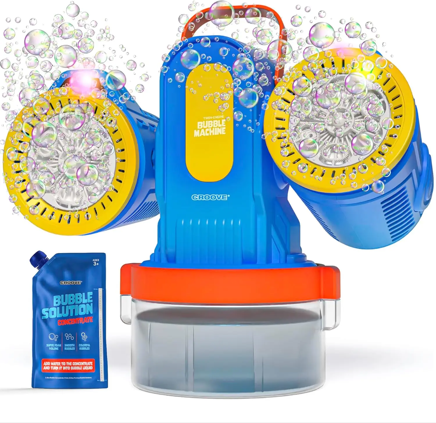 

Перезаряжаемая машина для мыльных пузырей для детей, 180 ° 10 000+ пузырей в минуту, подарок на день рождения для мальчиков и девочек 3-8 лет, для использования на улице