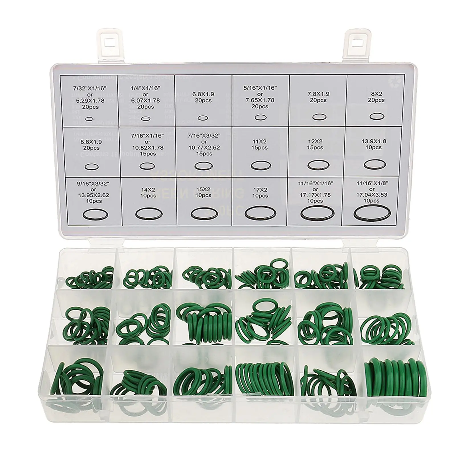 Car O-ring Gasket Seal Kit HNBR Rubber Assorted O-rings for Air Conditioning System Maintenance 270 Pieces