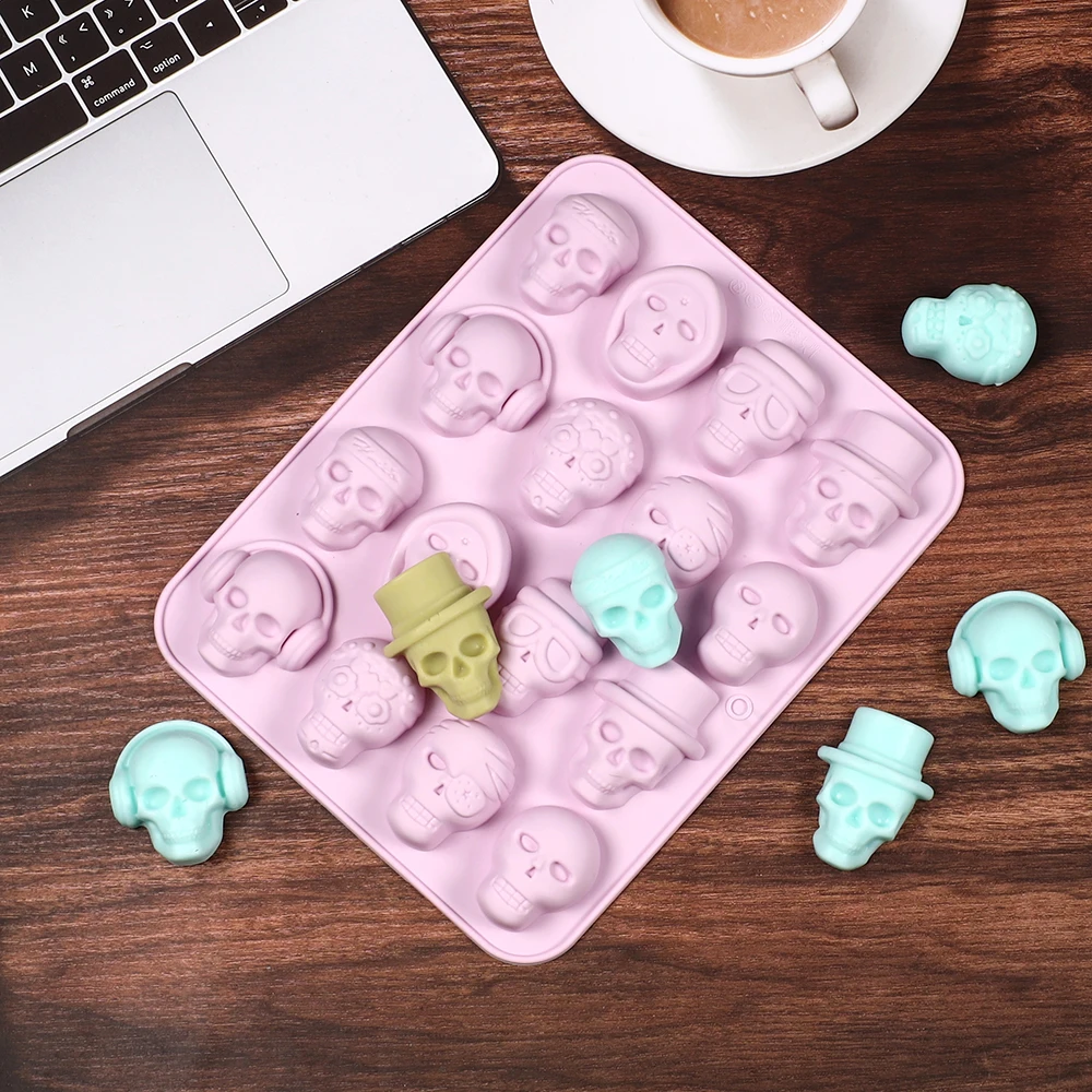 Molde de silicona para cubitos de hielo, decoración creativa de Halloween, accesorios de cocina reutilizables para dulces, whisky, jabón de Chocolate