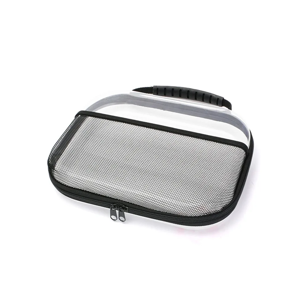 

Transparent Clear Travel Storage Case Front Mesh Pocket with Handle Zippered Hard Pouch Portable Double Zipper