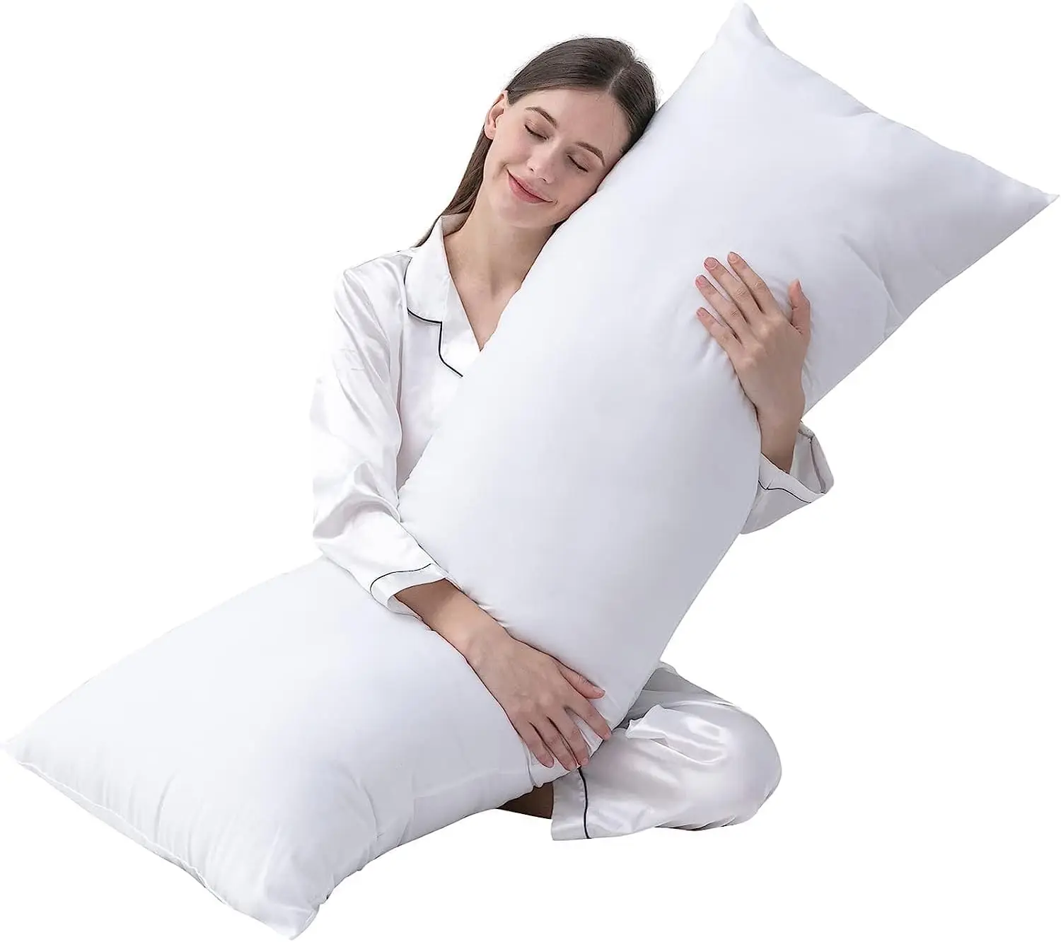 

Large Body Pillow Insert- Breathable Full Body Pillow For Side Sleeper - Soft Long Bed Pillow For Adults - 20 X 54 H