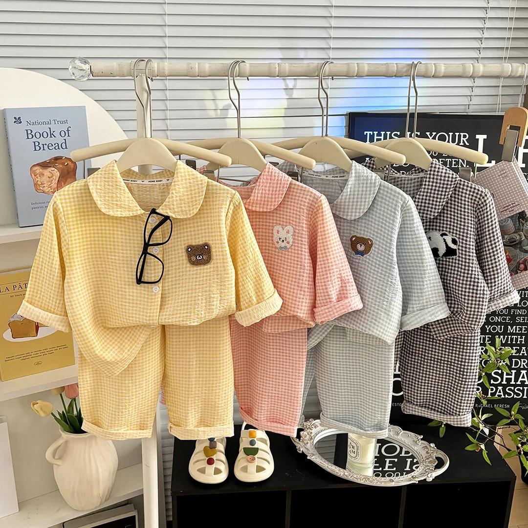 Summer House Clothing - 2026 بيجامات أطفال مسامية بأكمام طويلة،
