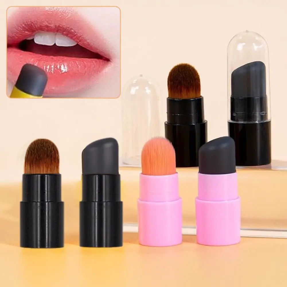 Portable Silicone Lip Brush Angled Concealer Makeup Brush Tool Round Head Like Fingertips Soft Lipstick Brush Concealer Brush