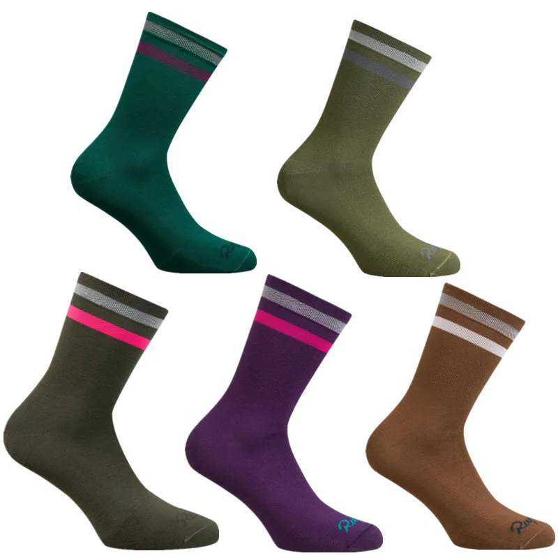 New 2023 Men Women Cycling Socks Outdoor Sport Cycling Riding Socks Running Climbing Camping Basketball Socks Green