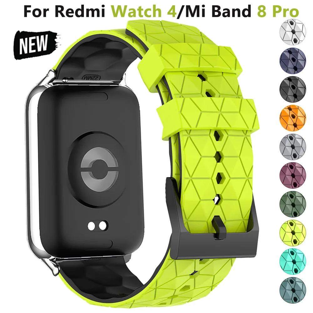 Football Pattern Silicone Strap For Xiaomi Mi Band 8 Pro Replacement Smartwatch Wrist Bracelet Correa for Redmi watch 4 Strap