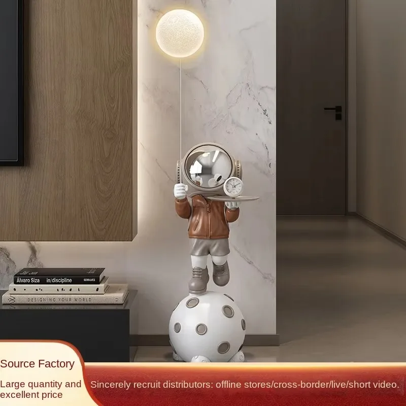 Light Luxury Astronaut Spaceman Floor-Standing Swing Piece Resin TV Cabinet for Living Room Home Decorations Silent Wind