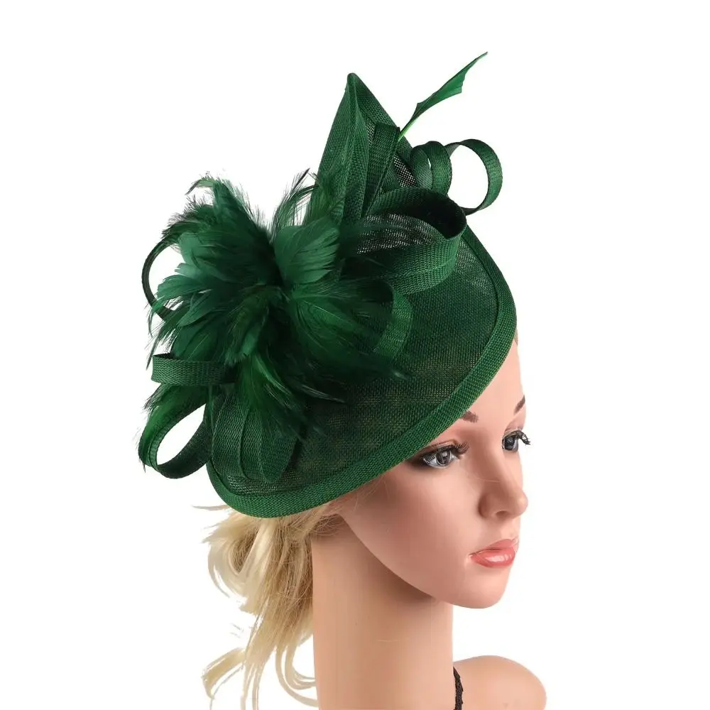 Exquisiter Feder-Fascinator-Hut für Partys, Eleganter Französischer Vintage-Kentucky-Hut mit Schleife, Retro-Teeparty-Hut, Hochzeits-Hut – Detail 8