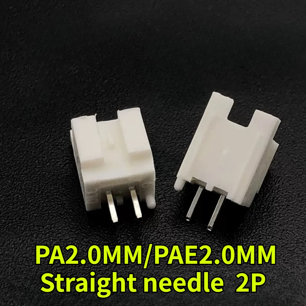 100Pcs/lot PA2.0mm Straight Needle with Lock Buckle 2P/3P/4P/5P/6P/7P/8P/9P/10P PAE Vertical DIP Direct Insert Socket Connector