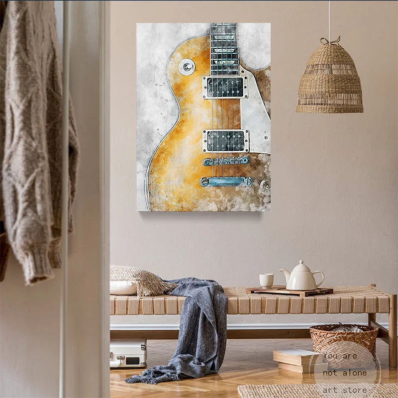 Music Instrument Violin Electric Guitar Saxophone Art Poster Canvas Painting Wall Prints Picture for Living Room Home Decor