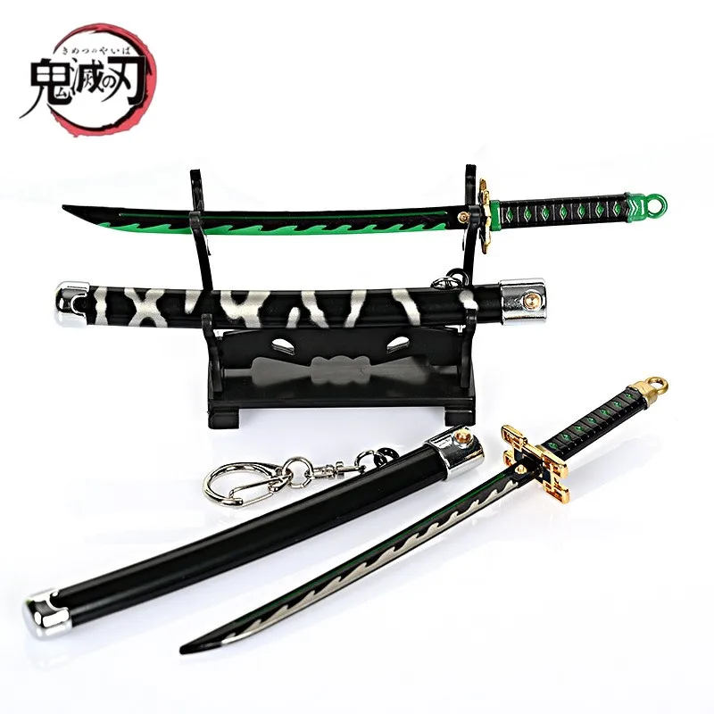 Demon Slayer Anime Arma Chaveiro, Aço Real, Espadas Japonesas, Brinquedos Samurai, Anéis, Spade Vere Katana, Coleção