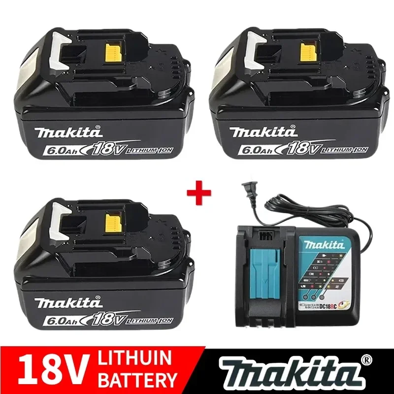 Original Makita 18V 6Ah Li-ion Battery,For Makita 18V Power Tool DDF487 DTD173 DGA404 DTW700 DHP487 Replacement Lithium Battery