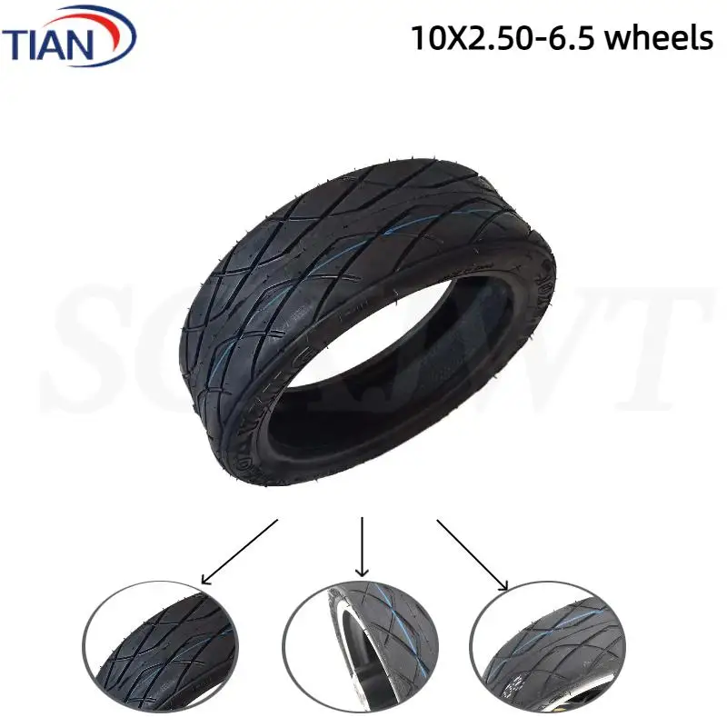 

10x2.50-6.5 Vacuum Tubeless Tire - 10inch Skateboard Wheel Tyre Parts Compatible with Ninebot MAX G30 Foldable Portable Electr