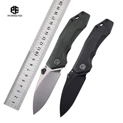 Petrified Fish PFP04 Folding Knives for Fishing K110 Steel Micarta Handle Camping Hunting Foldable Pocket Knife Outdoor Handle