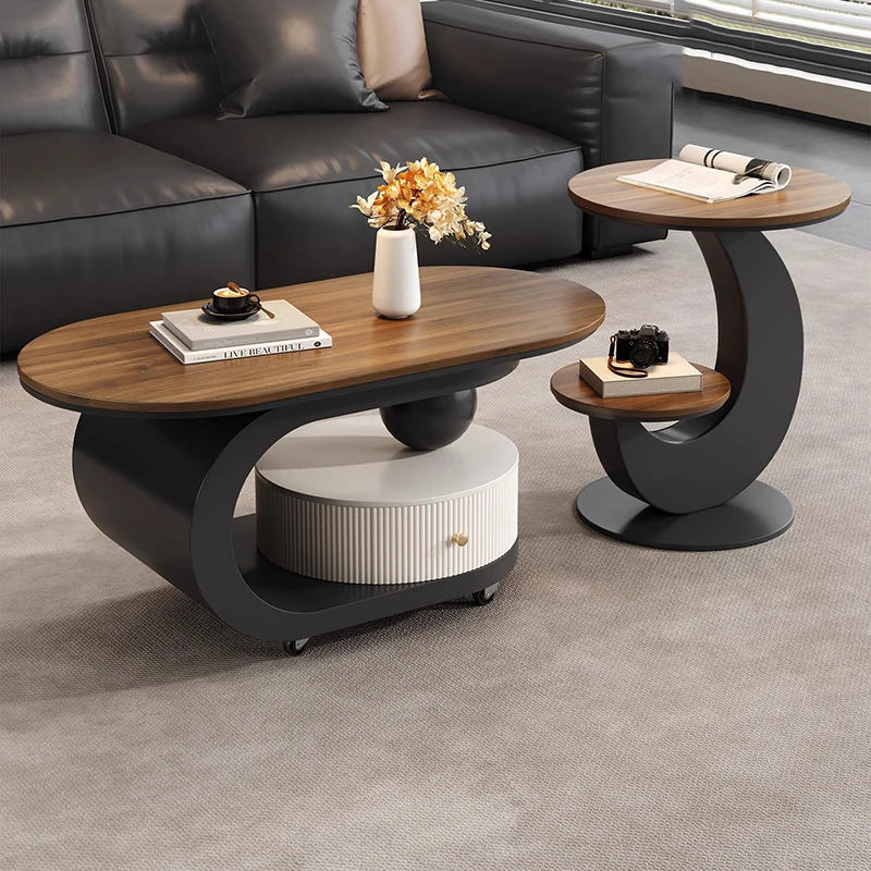 

Standing Space Saving Coffee Table Wooden Room Decor Accessories Industrial Side Table Trendy Mesa Auxiliar Room Decorations