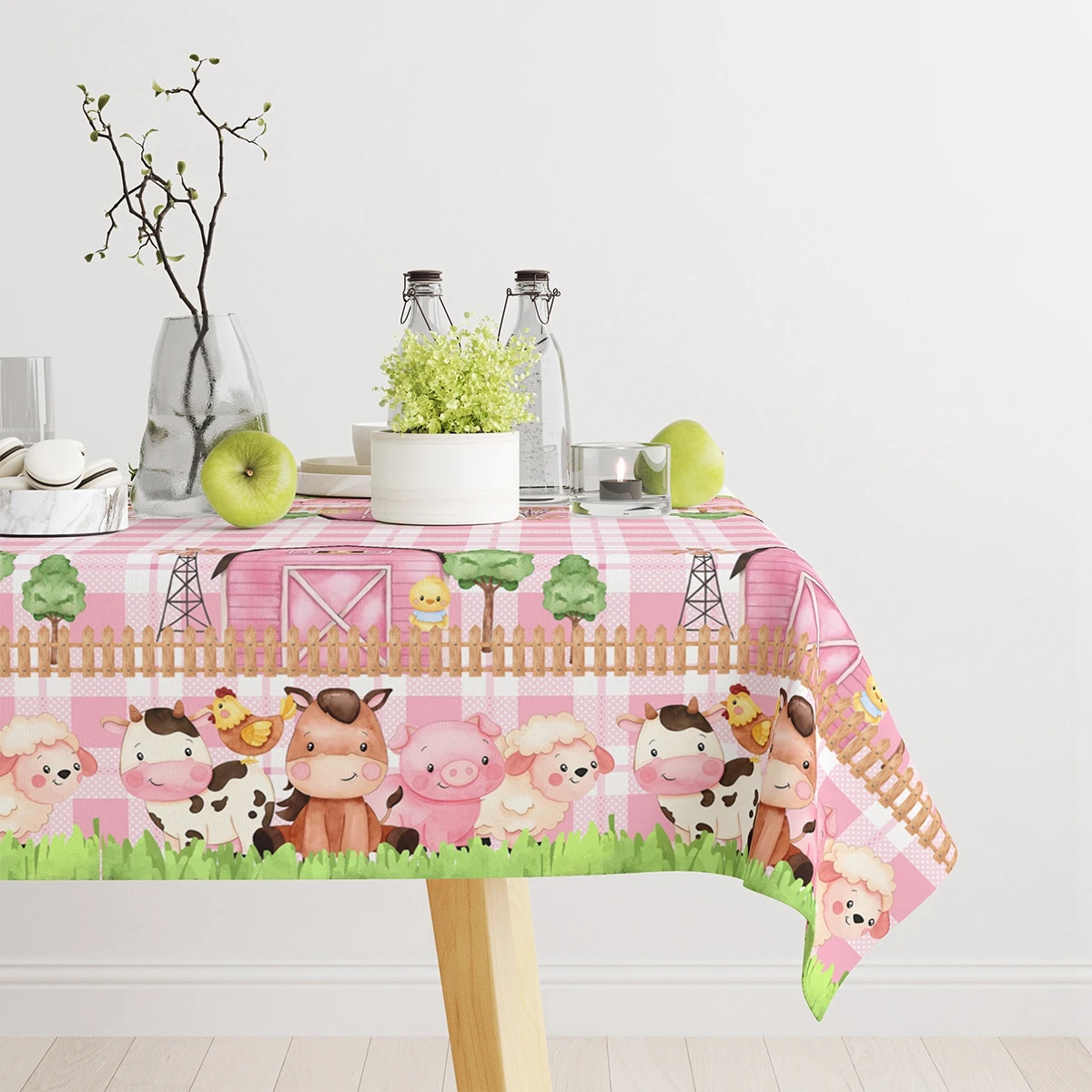 Farm Themed Party Tablecloth Farm Anmial Birthday Party Decorations Kids Jungle Safari Party Supplies Baby Shower Decor
