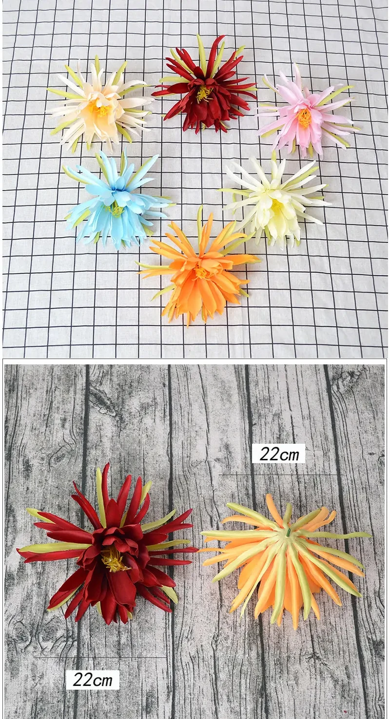 10 Stück Künstliche Große Epiphyllum-Blütenköpfe für Hochzeitssaal-Blumenarrangements, Heim-Party-Tischdekoration, Blumen-Weihnachtsbaum-Ornamente – Detail 1
