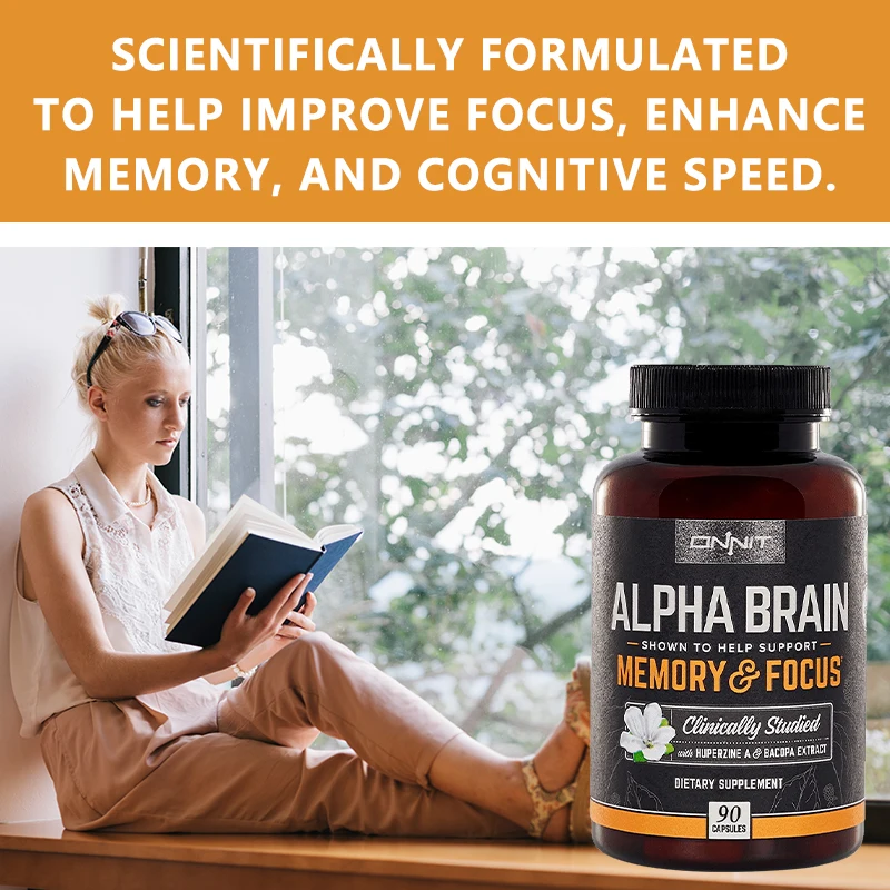 Alpha Brain Supplement - Helps Maintain Brain Cells, May Improve Memory, Concentration and Cognitive Processing Speed