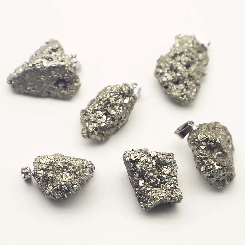 Natural Pyrite Raw Stone Chalcopyrite Ore Iron Gravel Teaching Specimen Collection Metal Decoration Wholesale 8PCS Free Shipping