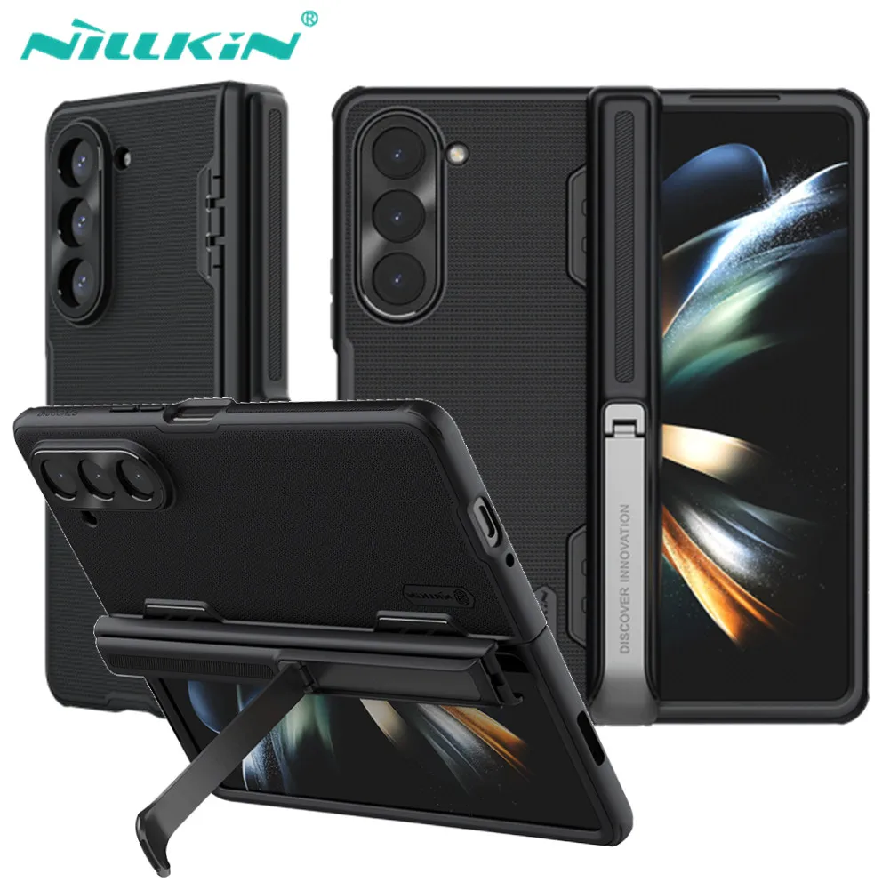 Nillkin For Samsung Galaxy Z Fold5 Case Super Frosted Shield Fold Case With Kickstand Anti Scratch Back Cover For Galaxy Z Fold5