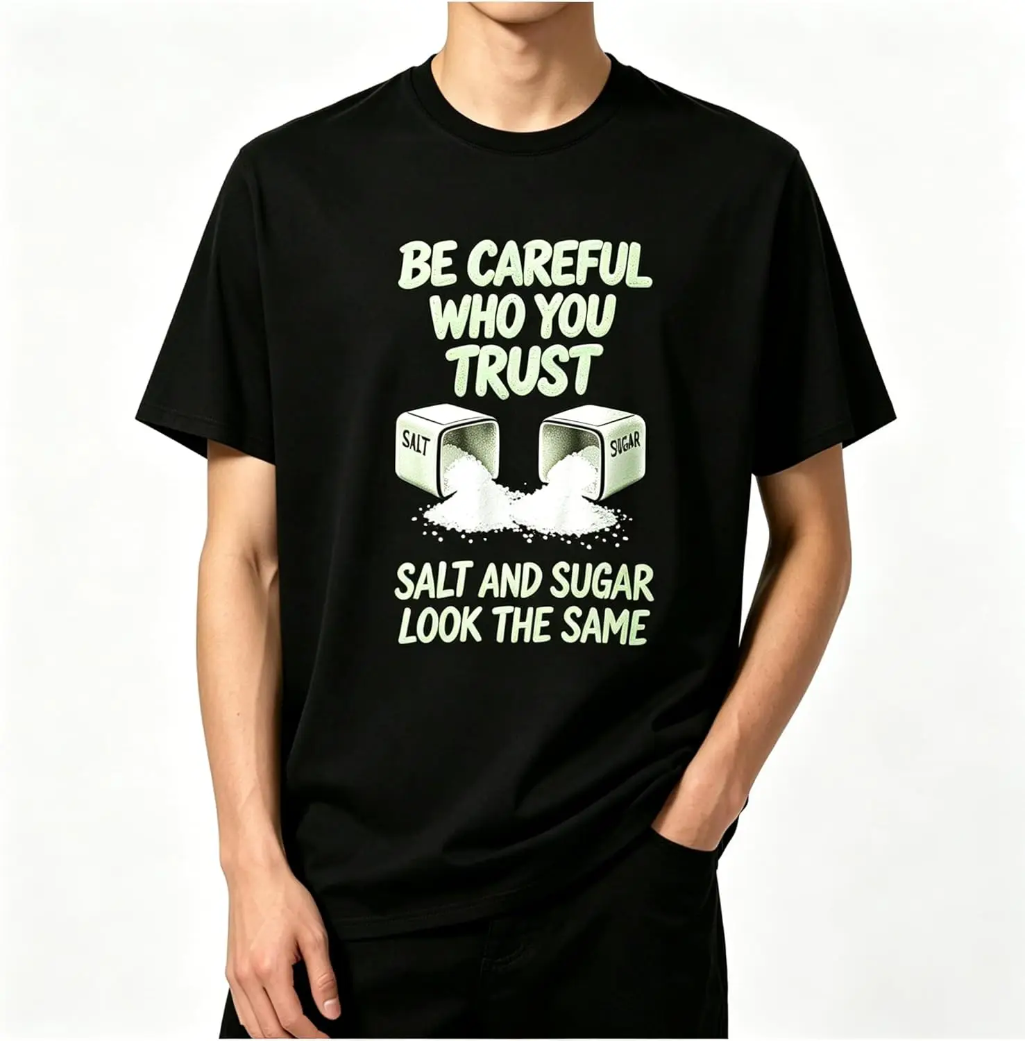 Mens Graphic T Shirt Short Sleeve Be Careful Who You Trust Saying Print Summer Top Tees For Men 100% Cotton Trendy Y2K