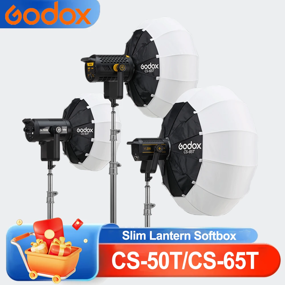 

Софтбокс Godox CS-50T 50 см, CS-65T 65 см, складной, круглой формы, с креплением Bowens, быстрый монтаж, портативный