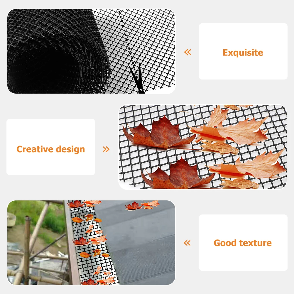 

Plastic Gutter Guard Mesh Netting Black Anti Leaf Protection Drainage Pipe Roof Netting Garden Courtyard Sink Home Use