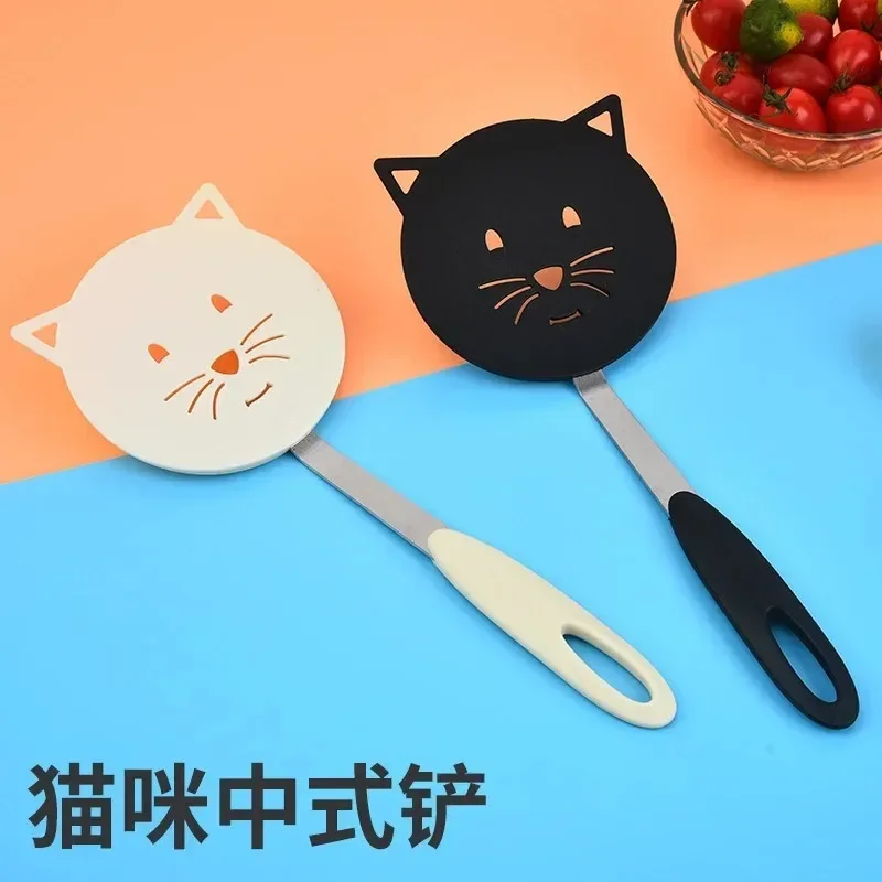 การ์ตูนไนลอนกระทะไม้พายโมเดิร์นทนความร้อนปลอดภัย Spatulas ครัว Anti-SLIP ไข่เจียวพลั่วอุปกรณ์ทําอาหาร