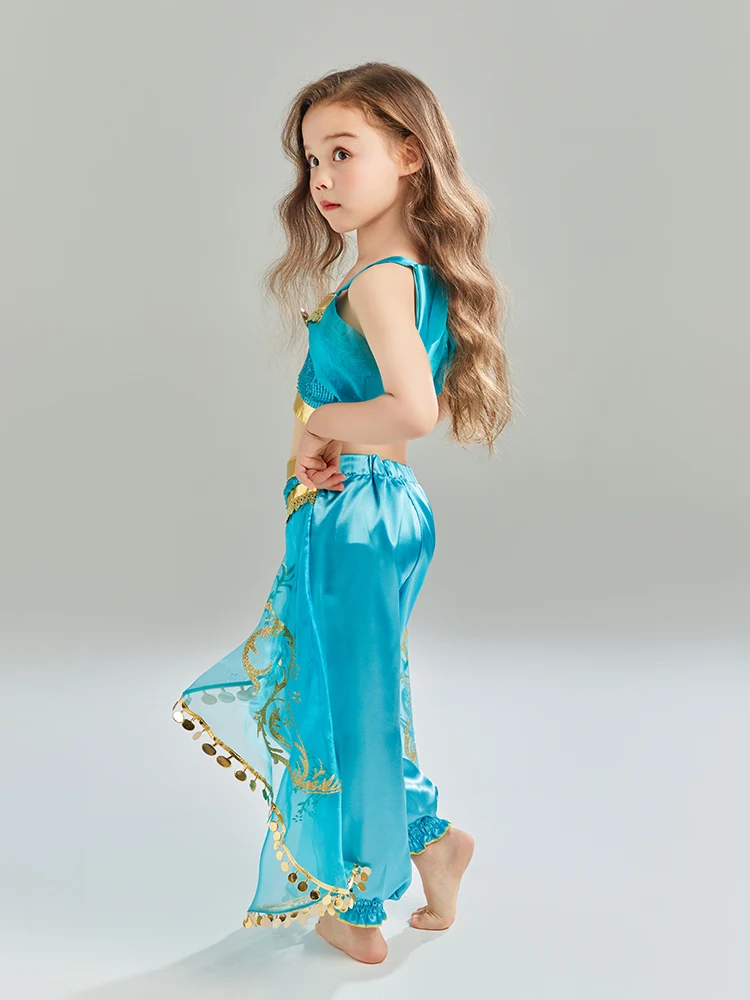 여아용 프린세스밸리 자스민 의상, 아라비안 스팽글 공주 드레스, 어린이 공주 코스프레 의상