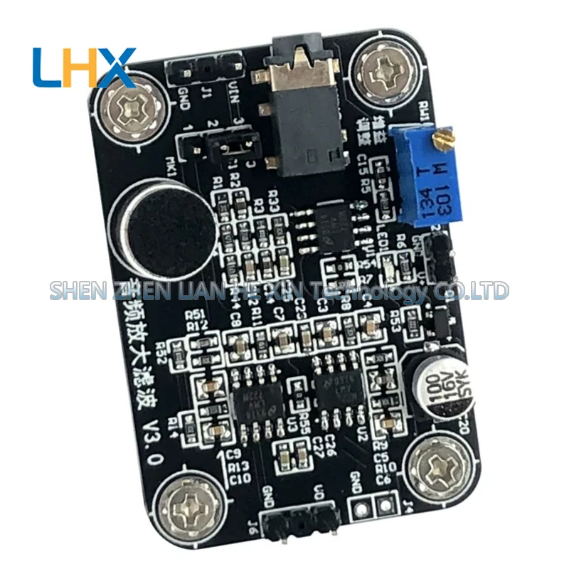 Audio amplifier filter module signal conditioning amplifier filter microphone input onboard 4 order band pass new