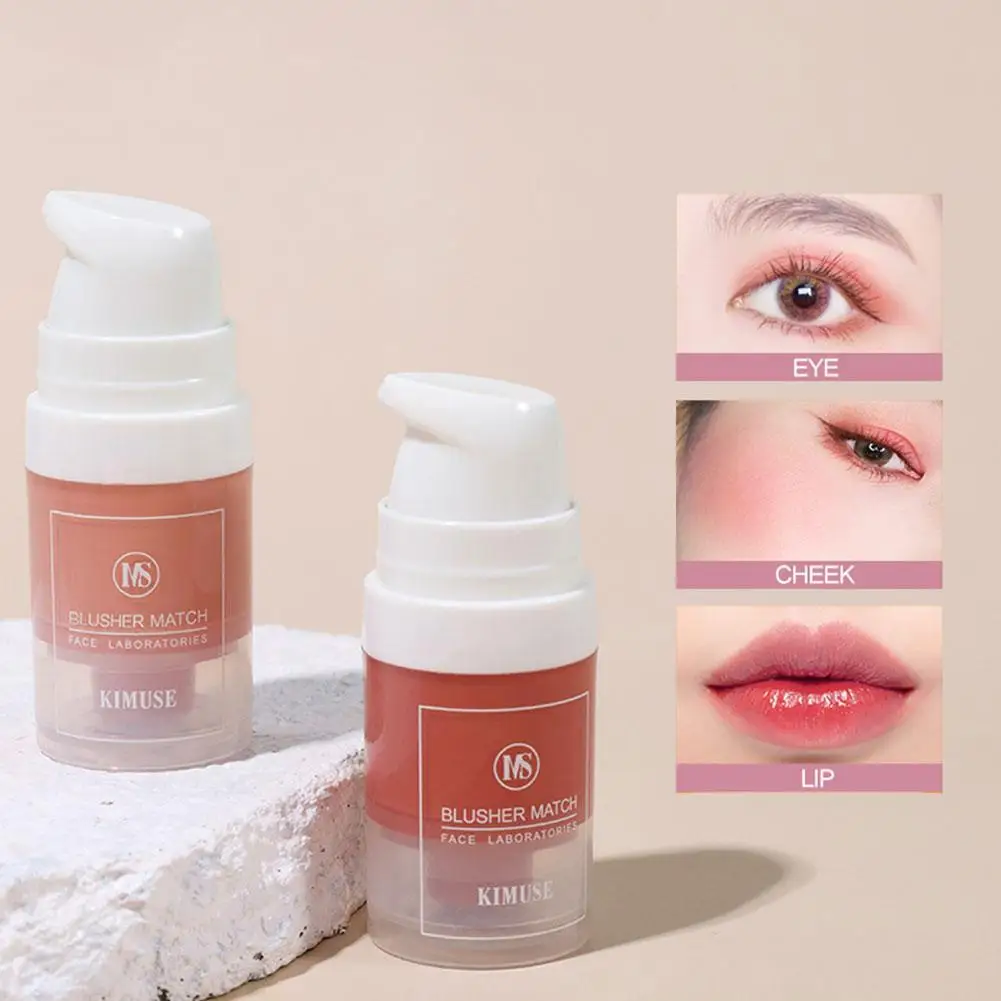 Kimuse Multifunktions flüssige Gesicht Rouge Kontur lang anhaltende natürliche Make-up Kosmetik Creme flüssige Frauen matt erröten Wange t6a3