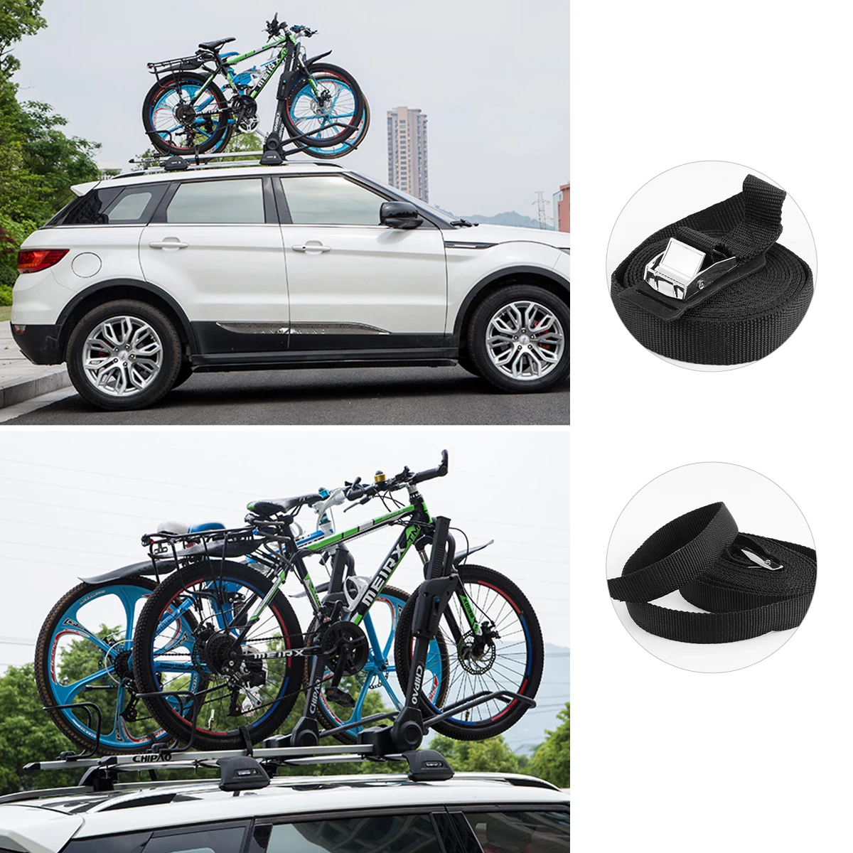 

2Pcs Polyester Cargo Kayak Luggage Binder Quick Release Metal Cam Buckle Truck Drivers Tie Down Straps Secure Loads Roof Rack