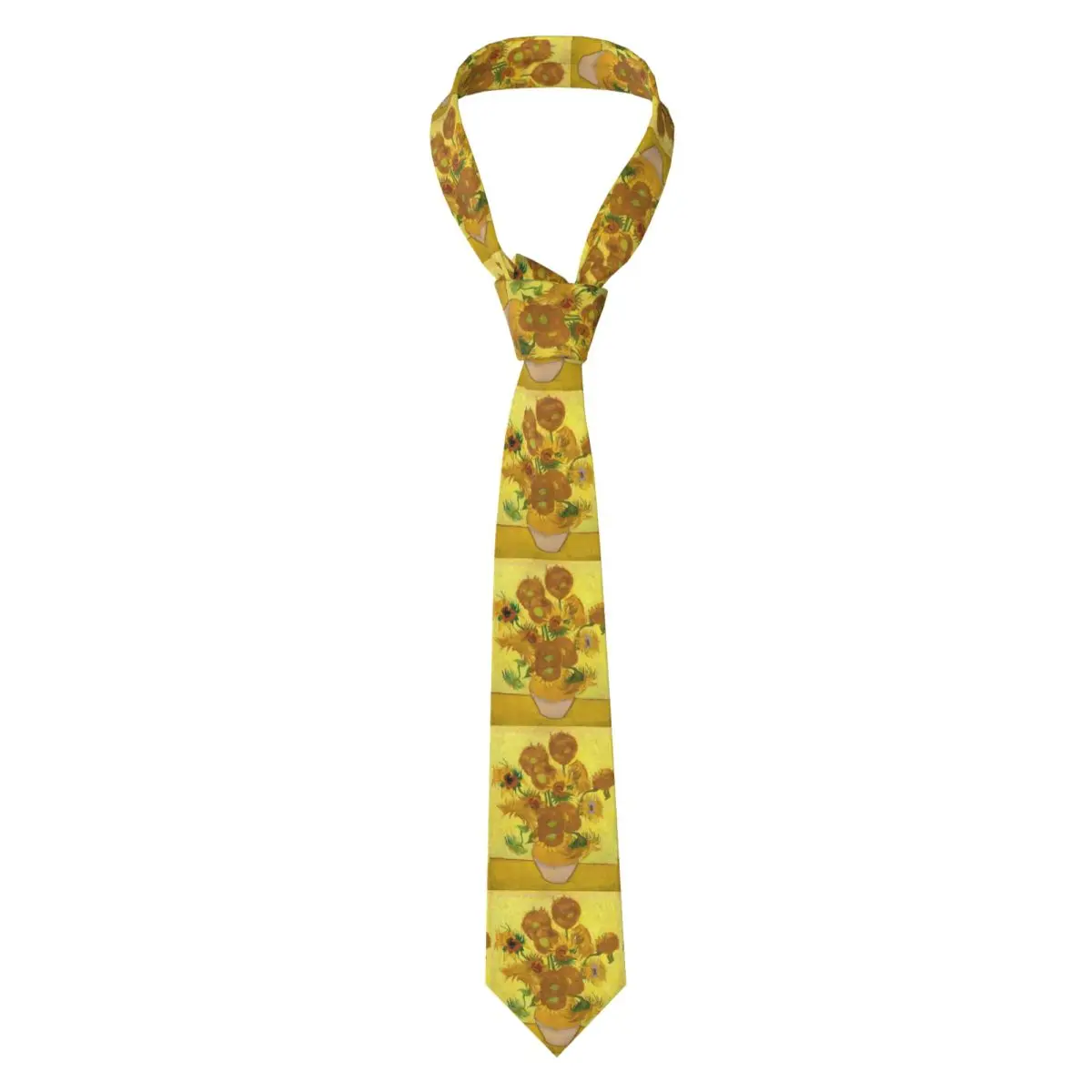 Sunflowers, Van Gogh Necktie for Men Silk Polyester 8 cm Neck Ties Party Accessories Tie Casual Gravatas