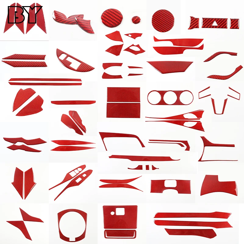 

Автомобильный красный углеродное волокно, украшение интерьера, наклейки, аксессуары для модификации автомобиля для Mazda MX-5/Fiat 124/A уведом 124 2016+