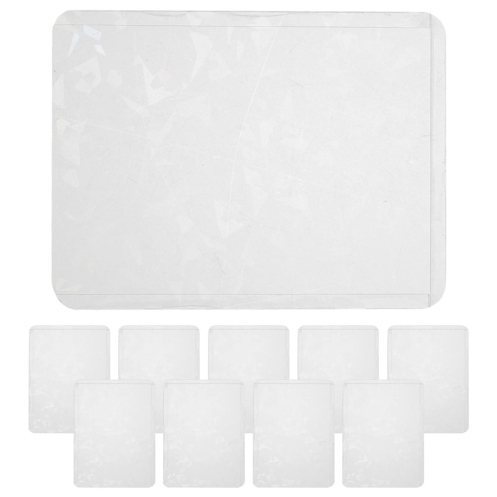 10Pcs Clear Transparent Hard Card Sleeves Business Photocard Protectors Id Badge Holders Plastic Card Storage Id Holders