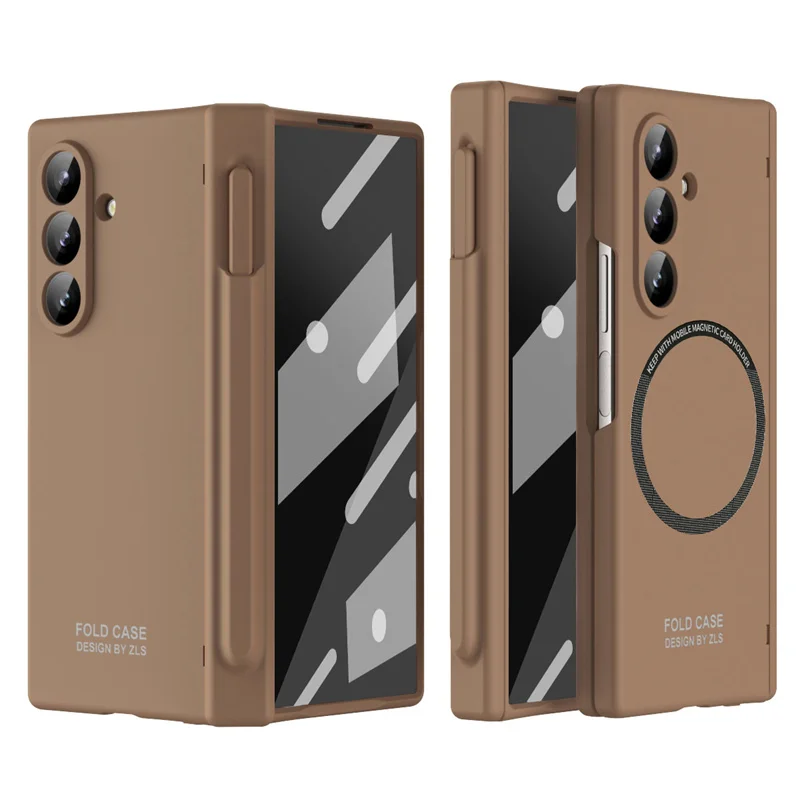 

CHAOYIDIAN Ultra Thin Magnetic Hinge Case for Samsung Galaxy Z Fold 5 6 7 with S Pen Slot 360 Full Protection Screen Glass Cover