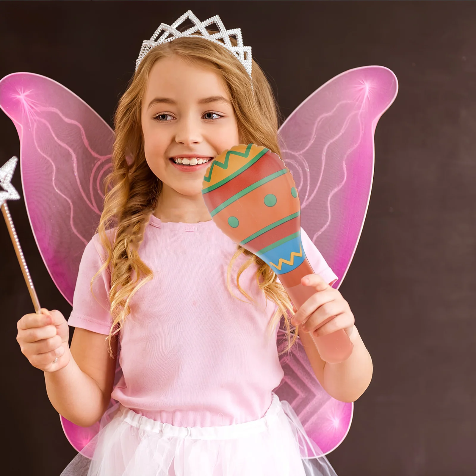 

2Pcs Inflatable Sand Hammer Balloons Colorful Patterns Realistic Musical Props for Festive Events Inflatable Hammers Toy