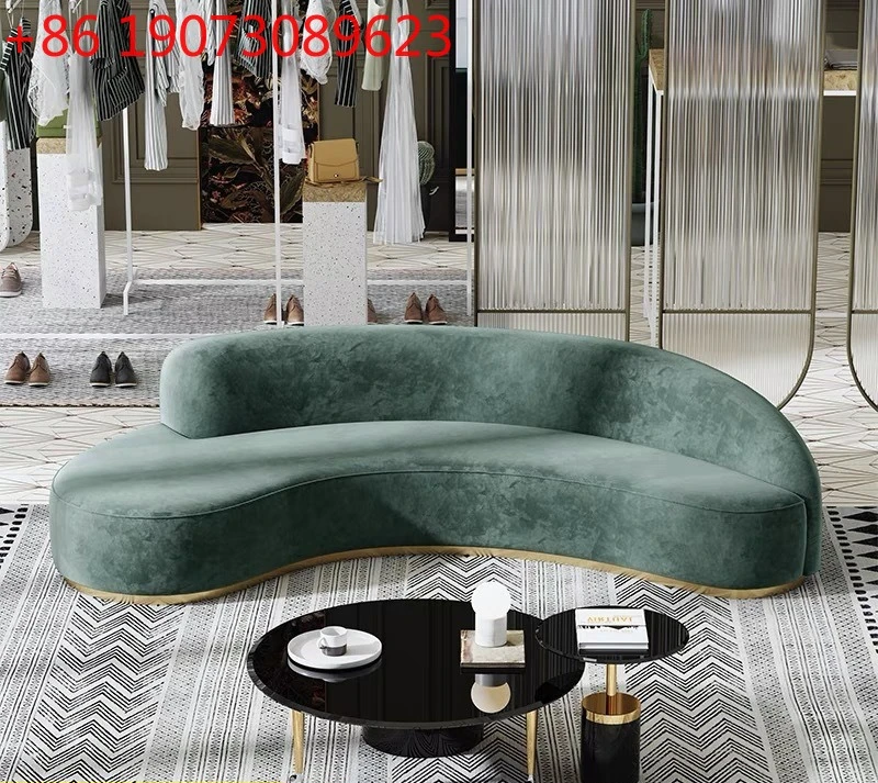 

Скандинавский диван из изогнутой ткани в стиле лайт-люкс, современный, простой, креативный, для гостиной, магазина одежды, салона красоты, зоны ресепшн