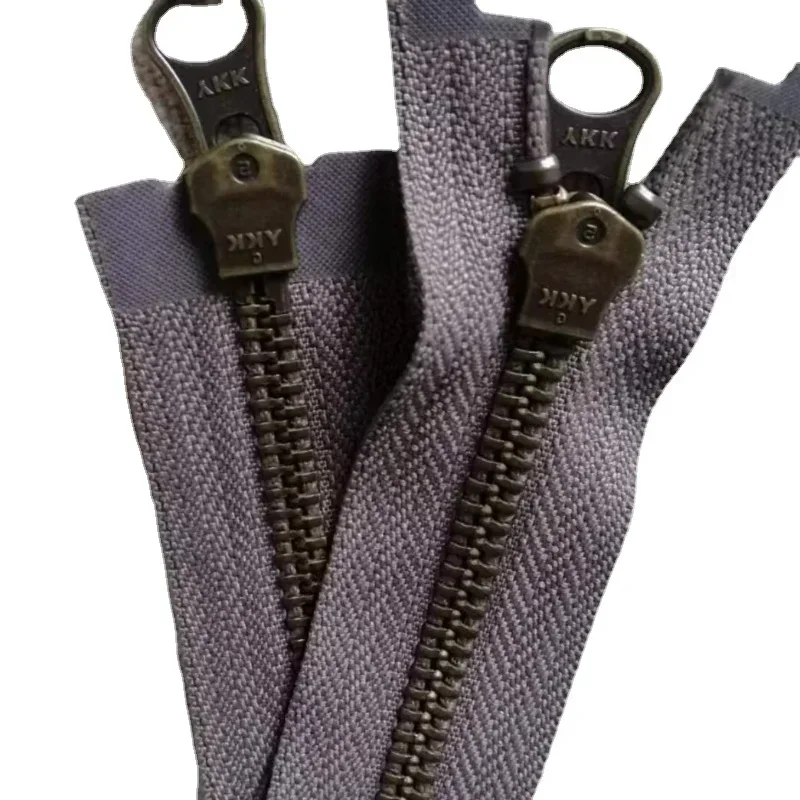 5 #   70 إلى 90 سنتيمتر خمر ريسترو YKK المعادن سستة أسود أبيض القهوة البرونزية مزدوجة مفتوحة 2-way السحابة سترة الخياطة اكسسوارات #1