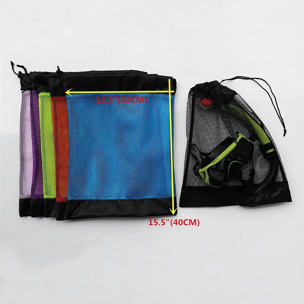 

Multifunctional Mesh Drawstring Bag Portable Scuba Diving Accessory Carrier for Mask Snorkel Swim Fin Storage and Travel