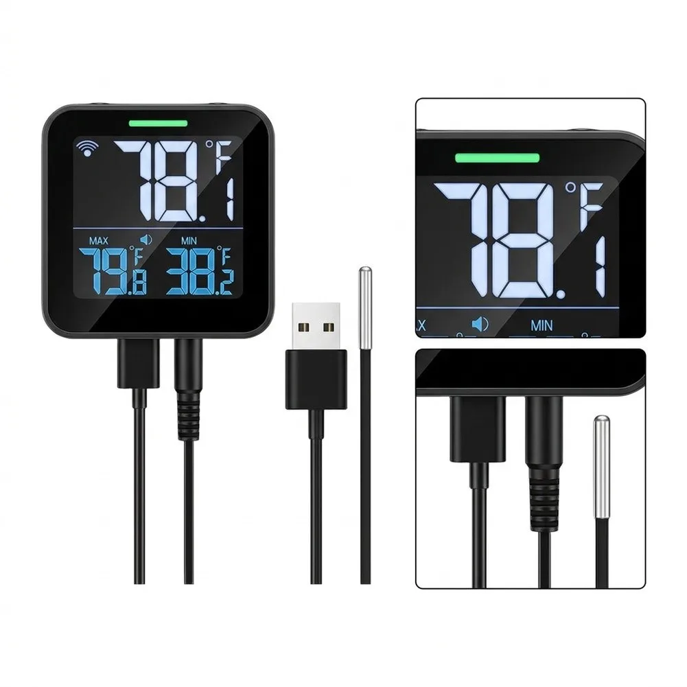 WiFi Thermometer For Refrigerator With LCD Display Temperature Monitor Sensor For Wine Cellar  WiFi Thermometer