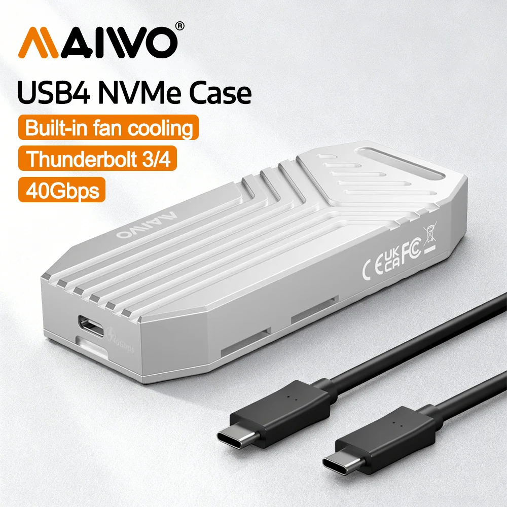

MAIWO 40Gbps M.2 NVMe SSD Enclosure USB4 to NVMe Adapter Reader with UASP Trim 8TB Aluminum shell Compatible with Thunderbolt3/4