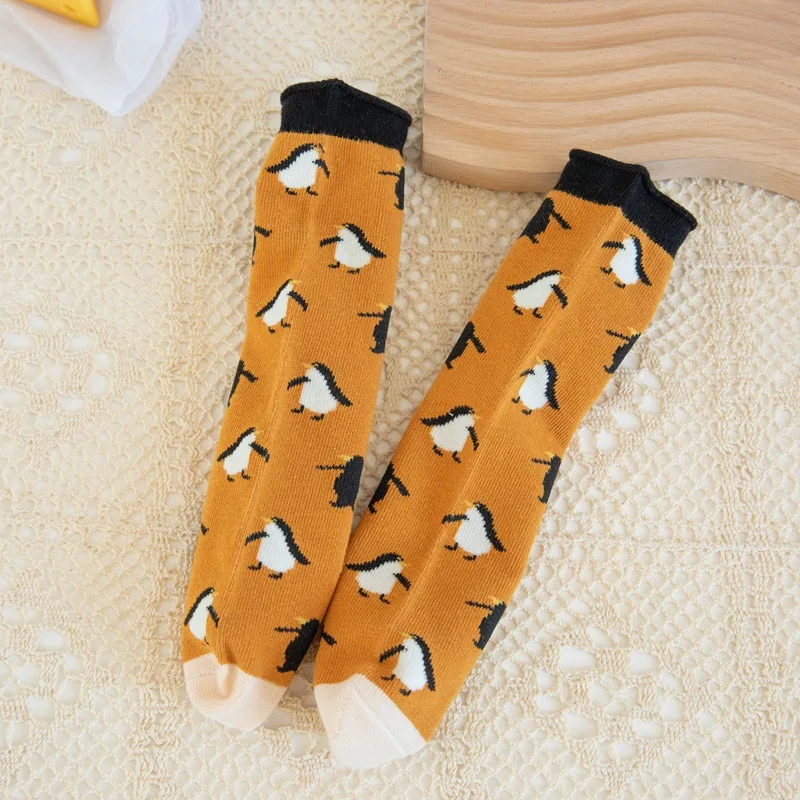 Spring and Autumn New Children\'s Ins Series Cartoon Cute Animals for Boys and Girls Comfortable Mid-tube Socks