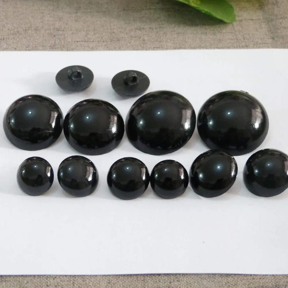 100pcs 5/9/10/11/15/17/20/25/28/30mm full black button handscrew toy eyes for plush doll findings--size option